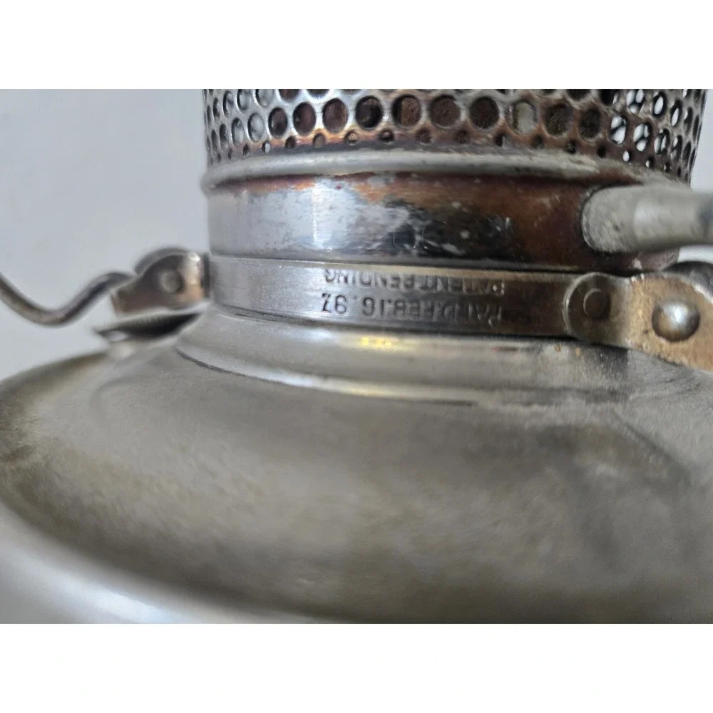 Antique 1900's Nickel Plated Oil Table Lamp Base Only